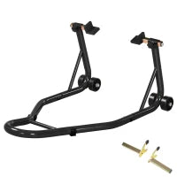 Supporto Cavalletto per Moto Posteriore Supporto Ruota Solleva Moto Posteriore su Ruote con Bobina di Braccio Oscillante U, Nero