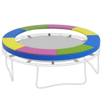 Copertura Tappeto Elastico Ø244x30 cm Pieghevole e Portatile, in Plastica, PE e Schiuma, Multicolore