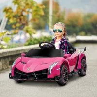 Auto Elettrica per Bambini, Lamborghini Veneno con Licenza, 111x61x45 cm, Rosa