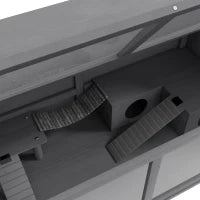 Gabbia per Piccoli Animali, per Roditori, in Legno di Pino, 100 cm x 52 cm x 50 cm, Grigio