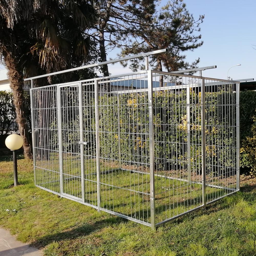 Box per cani in rete predisposto alla copertura zincato a caldo da 300x200x altezza 180 cm
