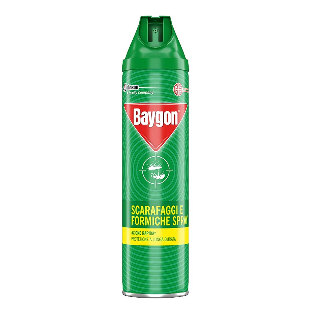 Baygon spray insetticida per formiche e scarafaggi plus 5 flaconi da 400 ml ciascuno