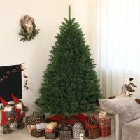 Albero di Natale Artificiale da 195 cm con 1838 Rami con Base in Acciaio per Interni, Verde