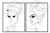 Pannello In Ferro Tribal Woman Simply Coppia cm 70X1X100