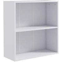 Libreria scaffale portaoggetti con 2 scomparti e scaffale regolabile, 60 x 24 x 63 cm, bianco