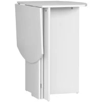 Tavolo da Pranzo Pieghevole Salvaspazio in Legno, 90x60x74cm, Bianco