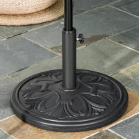 Base per Ombrellone Rotonda Ø48x34 cm in Plastica da 13kg per Pali da Ø35/38/48 mm, Nero