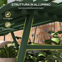 Panchina da Esterno in Alluminio a 2 Posti a Doghe, 123x67x79cm, Verde