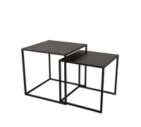 JUDY KIT 2 TAVOLINI METALLO E MDF NERI 40X40CM 35X35CM