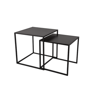 JUDY KIT 2 TAVOLINI METALLO E MDF NERI 40X40CM 35X35CM