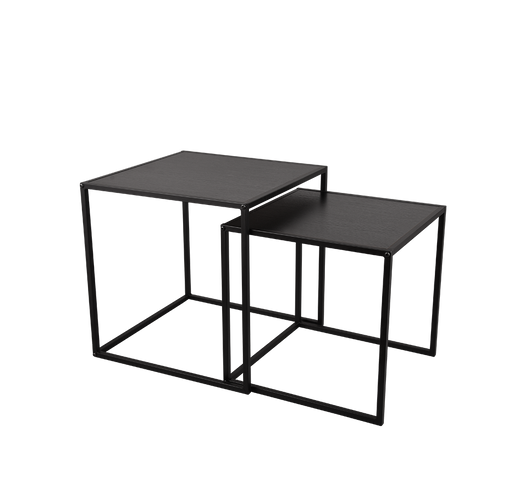JUDY KIT 2 TAVOLINI METALLO E MDF NERI 40X40CM 35X35CM