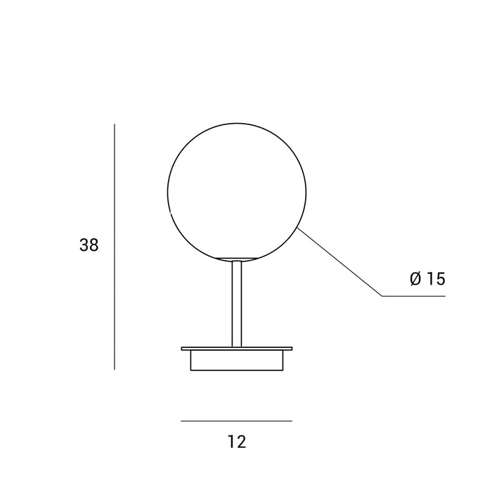 JUGEN BLACK LAMPADA DA TAVOLO VETRO BIANCO MONTATURA NERA ATTACCO E27 CON DIMMER