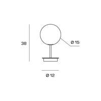 JUGEN BLACK LAMPADA DA TAVOLO VETRO BIANCO MONTATURA NERA ATTACCO E27 CON DIMMER