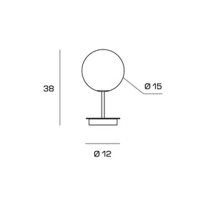 JUGEN BLACK LAMPADA DA TAVOLO VETRO BIANCO MONTATURA NERA ATTACCO E27 CON DIMMER