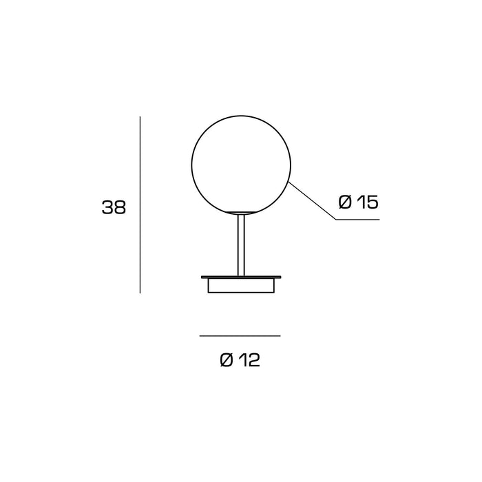 JUGEN BLACK LAMPADA DA TAVOLO VETRO BIANCO MONTATURA NERA ATTACCO E27 CON DIMMER