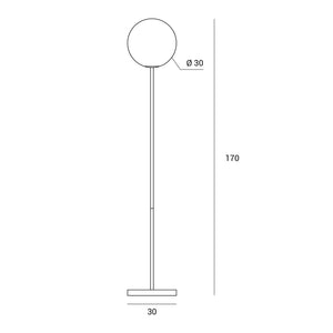JUGEN BLACK LAMPADA DA TERRA 1 LUCE METALLO NERO ATTACCO E27 DIMMERABILE