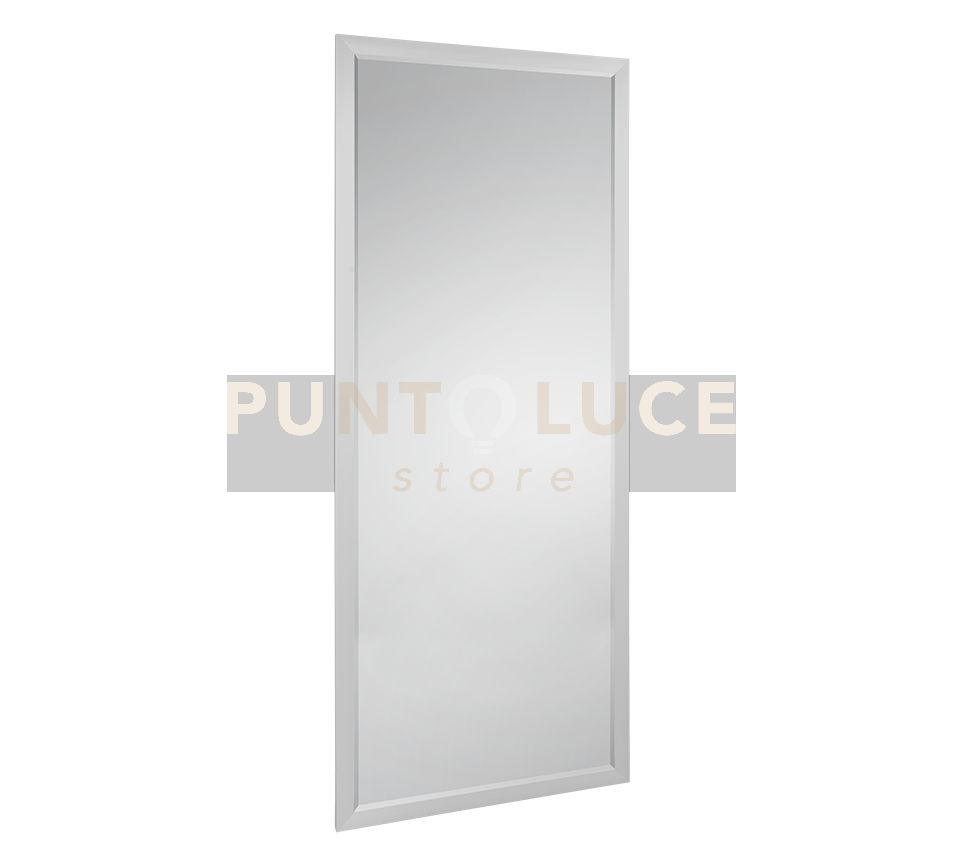 JULE SPECCHIO DA PARETE CORNICE ALLUMINIO ARGENTO INSTALLABILE VERTICALMENTE ED ORIZZONTALMENTE 70X170CM