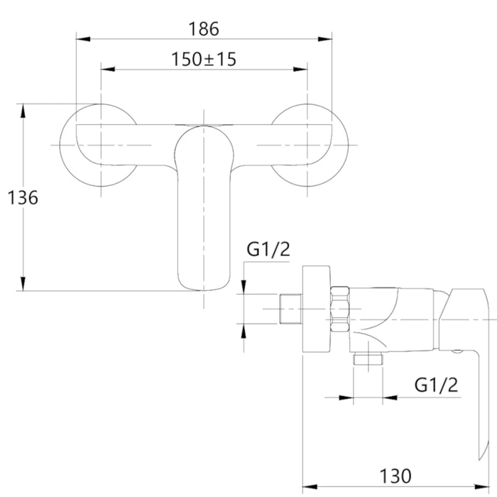 Miscelatore monocomando america esterno doccia in ottone colore cromato *** confezione 1