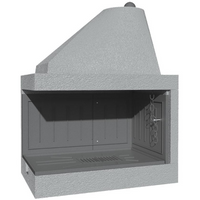 Camino legna prefabbricato ghisa focolare aperto reversibile ds110 tgh calore