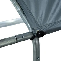 Pollaio per Galline da Esterno in Metallo con Copertura in Tessuto Oxford, 300x400x195 cm, Argento