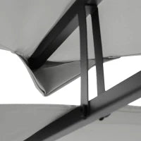 Copertura per Gazebo 4x3 m a 2 Livelli in Poliestere con Cinghie e 10 Fori di Drenaggio, Grigio