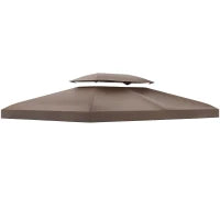 Copertura per Gazebo da Giardino Tetto Sostitutivo Anti-UV Impermeabile in Poliestere 3x4m, Marrone