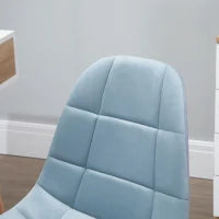 Sedia da Ufficio Ergonomico, Sedia Girevole Scrivania, Regolabile Senza Braccioli, Azzurro, 59x59x81-91cm