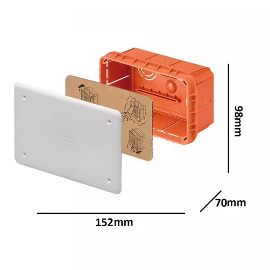 Gewiss cassette da incasso serie 48 in tecnopolimero con coperchio bianco *** dimensioni 152 x 98 x 70 millimetri, co...