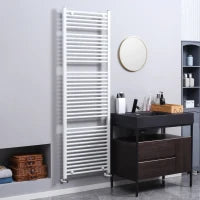 Termoarredo Bagno Scaldasalviette a 39 Barre in Acciaio, 60x180cm, Bianco