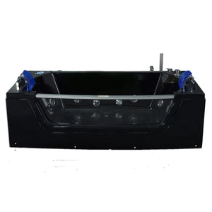 Vasca idromassaggio nera 180 X 90 cm vetro frontale 14 getti – Jamaica