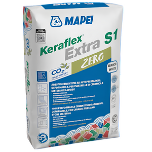 Adesivo piastrelle keraflex extra s1 colore bianco mapei - sacco 23 kg