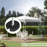 Set di 4 Pesi di Zavorra Circolari per Gazebo, Tenda con Picchetti di Rinforzo e Cordino per il Trasporto, HDPE, Nero