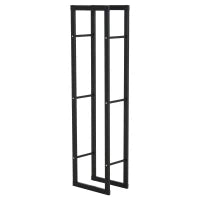 Porta Legna Verticale in Metallo Nero da Interni ed Esterni con Portata 100 kg max, 40x25x150 cm
