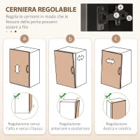 Credenza Cucina Alta con 4 Armadietti, 2 Cassetti e Piano Centrale, 100x40x180 cm, Nero