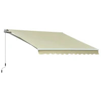 Tenda da Sole a Bracci per Esterno con Manovella, Metallo e Poliestere, 3x2.5m Beige