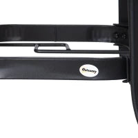 Tavolo da Giardino Rotondo con Foro per Ombrellone in Acciaio e Vetro, Ф106.5x71cm, Nero