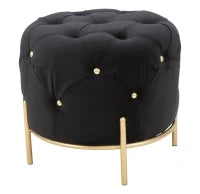 Pouf Diamond Glam Nero cm Ø 45X40