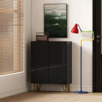 Scarpiera con 2 Ante e 4 Ripiani Regolabili, 72 x 31,5 x 95 cm, Nero