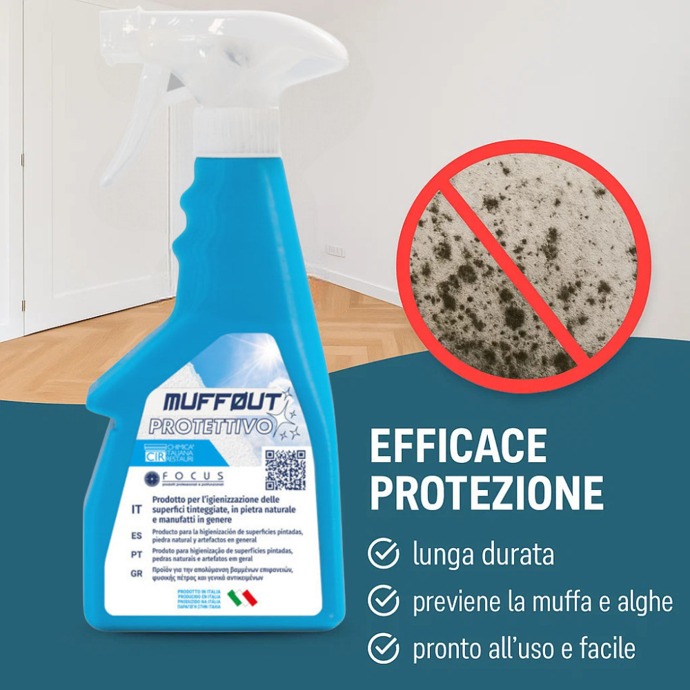 Prodotto antimuffa spray azione preventiva inodore muffØut protettivo 500 ml