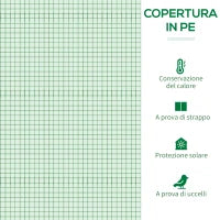 Serra da Giardino in PE e Acciaio con 4 Picchetti, 2 Finestre e Copertura Rinforzata, 200x77x148-169cm