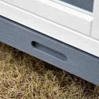 Villa in legno gabbia per conigli per conigli con vassoio scorrevole, porta bloccabile, coperchio apribile grigio