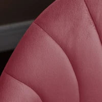 Set 2 Sedie da Pranzo in Velluto Imbottite con Gambe in Metallo, Rosso