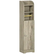 kleankin Mobile Bagno in Truciolato con 2 Ripiani e Armadietto a 2 livelli, 23x18x100cm, Grigio