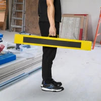 DURHAND Set 2 Cavalletti da Lavoro Pieghevoli e Portatili con Piano di Lavoro Antiscivolo Giallo e Nero, per Fai da Te