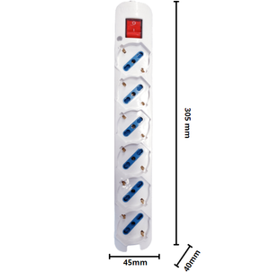 Multipresa elettrica ecova 6 ingressi universali 10/16a colore bianco