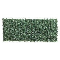 Edera Finta per Balconi in PE Anti-UV, Rotolo Siepe Artificiale con Foglie, 240x100cm, Verde Scuro