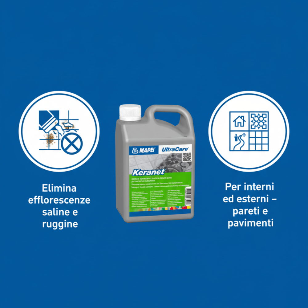 Ultracare keranet pulitore concentrato liquido pavimenti interni esterni 1 litro *** pezzi 4 pz, confezione 1