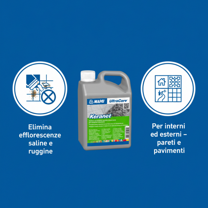 Ultracare keranet pulitore concentrato liquido pavimenti interni esterni 1 litro *** pezzi 4 pz, confezione 1