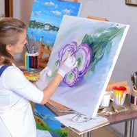 Cavalletto in Legno di Faggio con Cassetto Inferiore, Altezza e Angolazione Regolabile, 42x36x12.5 cm