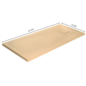 Piatto doccia beige mineral marmo resina antiscivolo h4 cm *** misure l140 x p90 x h4 cm, confezione 1